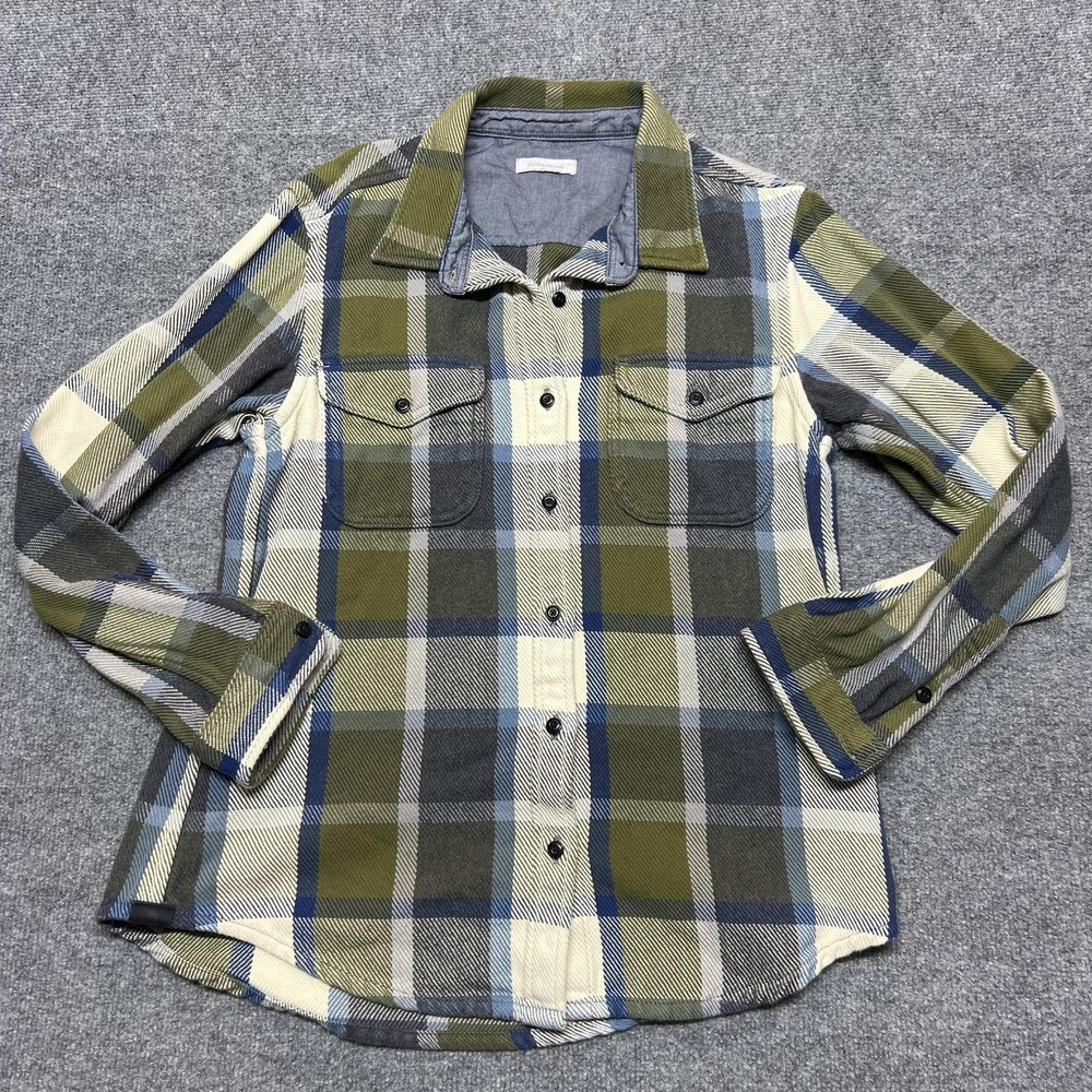 Outerknown Shirt Womens M/L Multicolor Plaid Flannel Button Front Long Sleeve